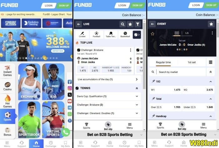 Fun88 India ที่ดีที่สุดเล่นเทนนิสแอป